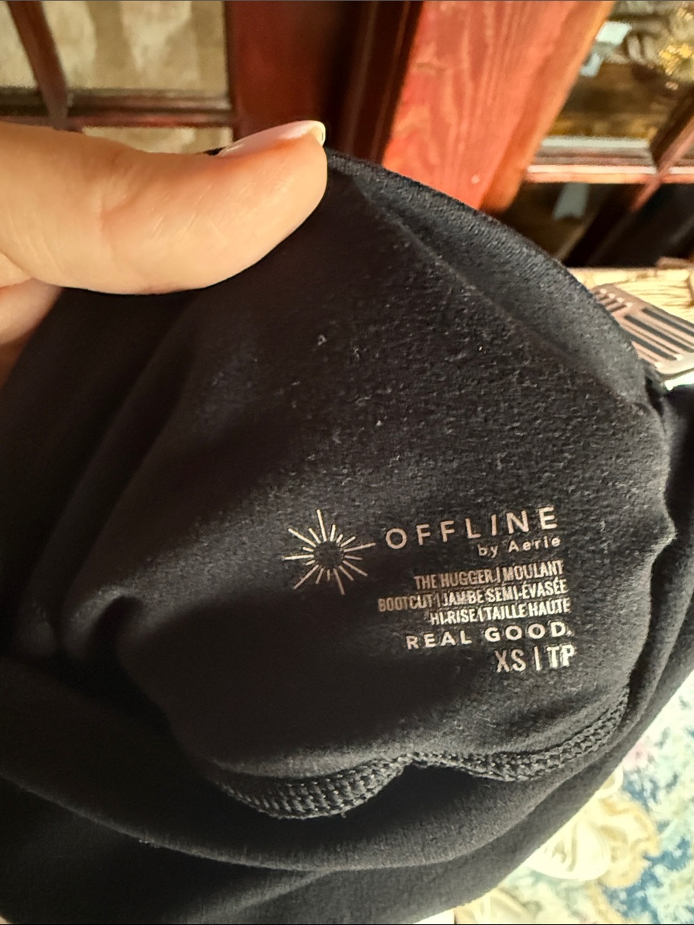 aerie Black High-Waist Bootcut Leggings - Picture 2 of 2